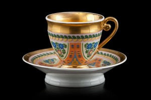 Staffordshire-Anglia - Filiżanka z podstawkiem 1862-1904r.