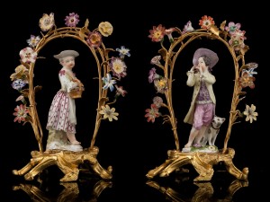 Miśnia / Meissen – Figurki na podstawie z brązu ok.1750r. (kompl