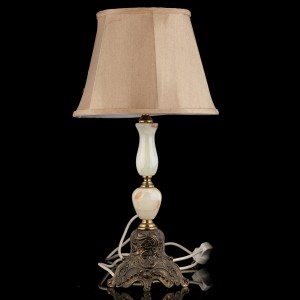 Lampa stołowa mosiądz z onyxem lata 60-te.