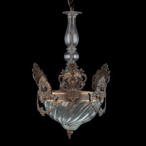 Lampa wisząca z maszkaronami - Francja ok. 1900r. 