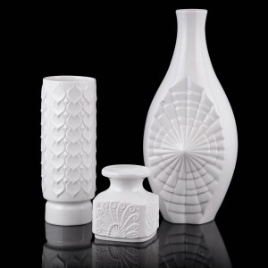 Zestaw 3 wazonów porcelana – design  lata-70-te