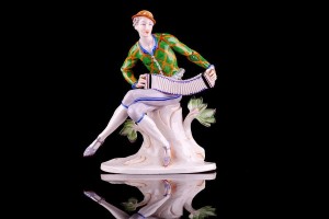 Passau-Turyngia - mężczyzna z harmonią - 1905r.